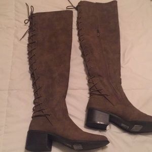 Brown Size 7 Over the Knee boots From Forever 21